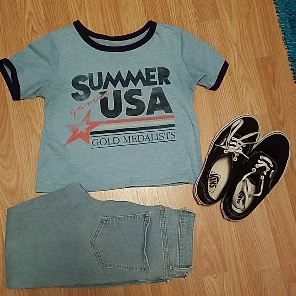 Cropped summer olympics shirt!